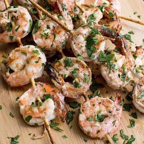Scampi souvlaki v/d chef . f